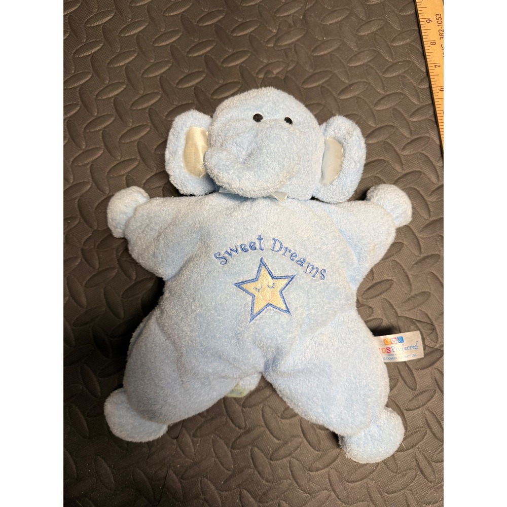 Kids Preferred Elephant Plush Security Blanket Blue Sweet Dreams Lovey Vintage